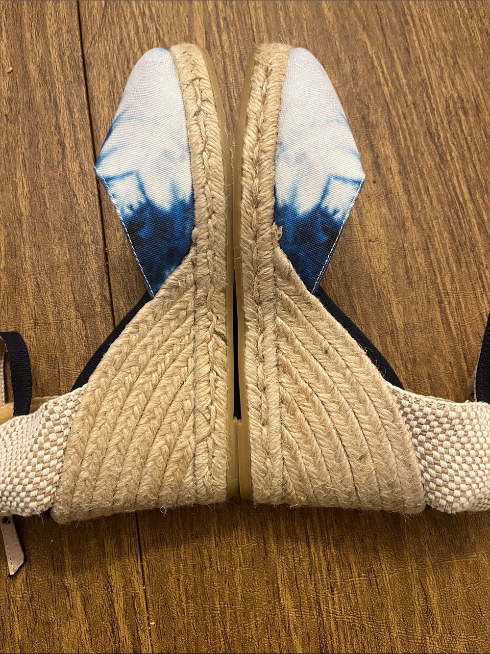 Viscata Barcelona Blue Tie-Dye Espadrille Wedge Sandals - Picture 4 of 5